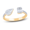 Thumbnail Image 1 of Diamond Open Cuff Ring 1/2 ct tw Round/Baguette/Marquise/Pear 14K Yellow Gold