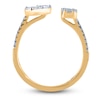 Thumbnail Image 2 of Diamond Open Cuff Ring 1/2 ct tw Round/Baguette/Marquise/Pear 14K Yellow Gold