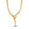 Thumbnail Image 1 of Italia D'Oro Diamond-Cut Enamel Snake Necklace 14K Yellow Gold