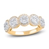 Thumbnail Image 1 of Round, Princess & Marquise-Cut Diamond Halo Anniversary Band 1 ct tw 14K Yellow Gold