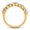 Thumbnail Image 2 of Round, Princess & Marquise-Cut Diamond Halo Anniversary Band 1 ct tw 14K Yellow Gold