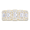 Thumbnail Image 3 of Emerald and Round-Cut Diamond Anniversary Band 2 ct tw 14K Yellow Gold