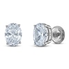 Thumbnail Image 2 of Oval-Cut Lab-Grown Diamond Solitaire Stud Earrings 5 ct tw 14K White Gold (F/SI2)