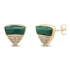 Thumbnail Image 2 of Natural Malachite & Diamond Triangle Stud Earrings 1/10 ct tw 14K Yellow Gold