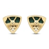 Thumbnail Image 3 of Natural Malachite & Diamond Triangle Stud Earrings 1/10 ct tw 14K Yellow Gold