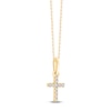 Thumbnail Image 2 of Children's Diamond Cross Necklace 1/20 ct tw 18K Yellow Gold 10"