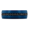 Thumbnail Image 3 of Men's Natural Black Sapphire Wedding Band Blue & Black Ion-Plated Tungsten Carbide 8mm