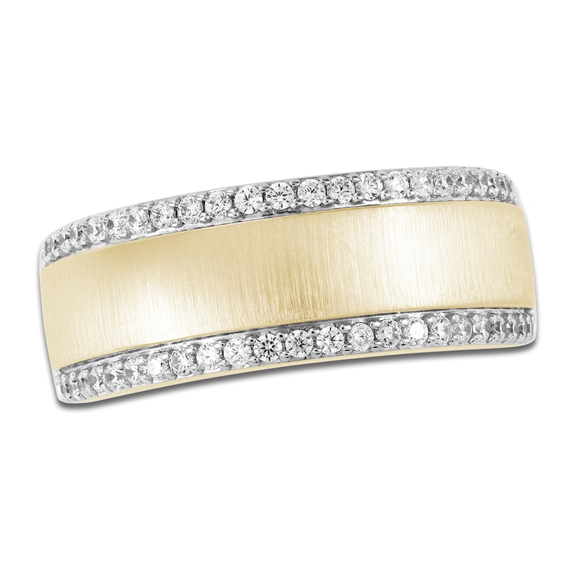 Main Image 1 of Men's Certified Diamond Satin Finish Wedding Band 1/2 ct tw 14K Yellow Gold