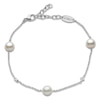 Thumbnail Image 1 of Yoko London Akoya Cultured Pearl & Diamond Accent Station Bracelet 18K White Gold 8"