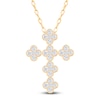 Thumbnail Image 0 of Diamond Clover Cross Necklace 3/4 ct tw 10K Yellow Gold