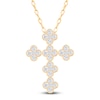 Thumbnail Image 1 of Diamond Clover Cross Necklace 3/4 ct tw 10K Yellow Gold