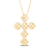 Thumbnail Image 3 of Diamond Clover Cross Necklace 3/4 ct tw 10K Yellow Gold