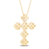 Thumbnail Image 4 of Diamond Clover Cross Necklace 3/4 ct tw 10K Yellow Gold