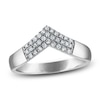 Thumbnail Image 1 of Diamond Three-Row Chevron Ring 1/5 ct tw Sterling Silver