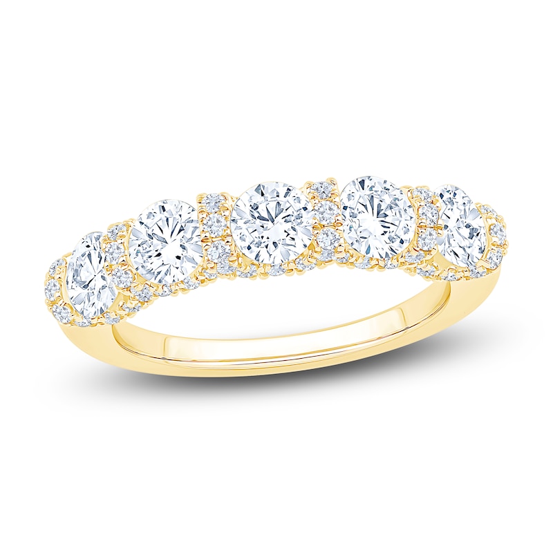Main Image 1 of Certified Diamond Five-Stone Anniversary Ring 2 ct tw 18K Yellow Gold
