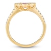 Thumbnail Image 2 of Oval & Square-Cut Natural Ruby & Diamond Quatrefoil Ring 1/4 ct tw 14K Yellow Gold