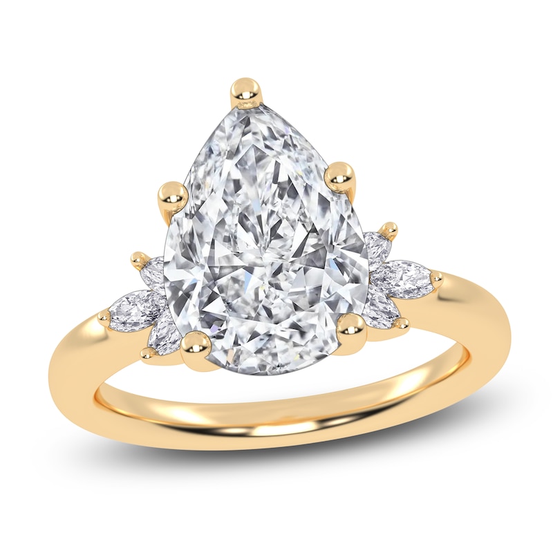 Main Image 1 of Pear-Shaped Created By Jared Studio Lab-Grown Diamond Engagement Ring 3-1/6 ct tw 14K Yellow Gold
