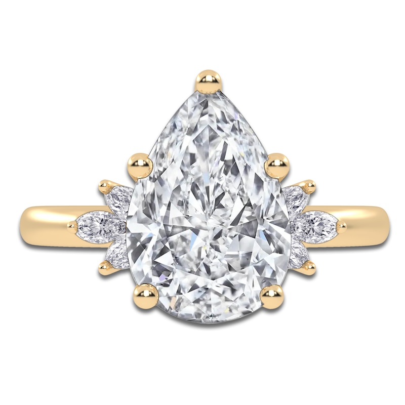Main Image 3 of Pear-Shaped Created By Jared Studio Lab-Grown Diamond Engagement Ring 3-1/6 ct tw 14K Yellow Gold