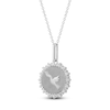 Thumbnail Image 2 of Diamond Dove Medallion Necklace 1/4 ct tw Sterling Silver 18"