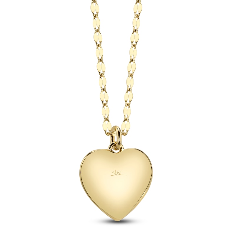 Main Image 3 of Shy Creation Natural Blue Sapphire & Diamond Heart Necklace 1/4 ct tw 14K Yellow Gold 18" JR55011953