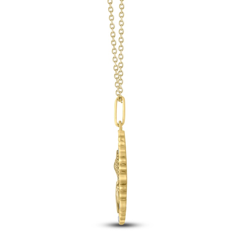 Main Image 3 of Aster Birth Flower Diamond Necklace 1/4 ct tw 10K Yellow Gold 18"