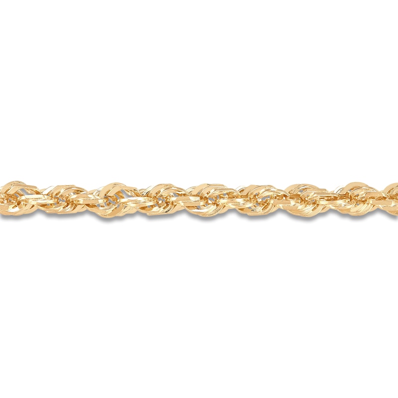 Main Image 2 of Solid Glitter Rope Chain Bracelet 2.4mm 14K Yellow Gold 7.25"