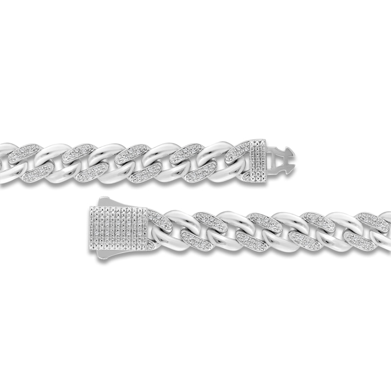 Main Image 2 of Men's Diamond Chain Link Bracelet 1/4 ct tw Sterling Silver 8.5"