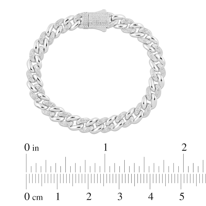 Main Image 3 of Men's Diamond Chain Link Bracelet 1/4 ct tw Sterling Silver 8.5"