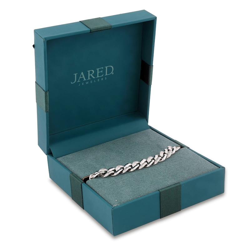 Main Image 5 of Men's Diamond Chain Link Bracelet 1/4 ct tw Sterling Silver 8.5"