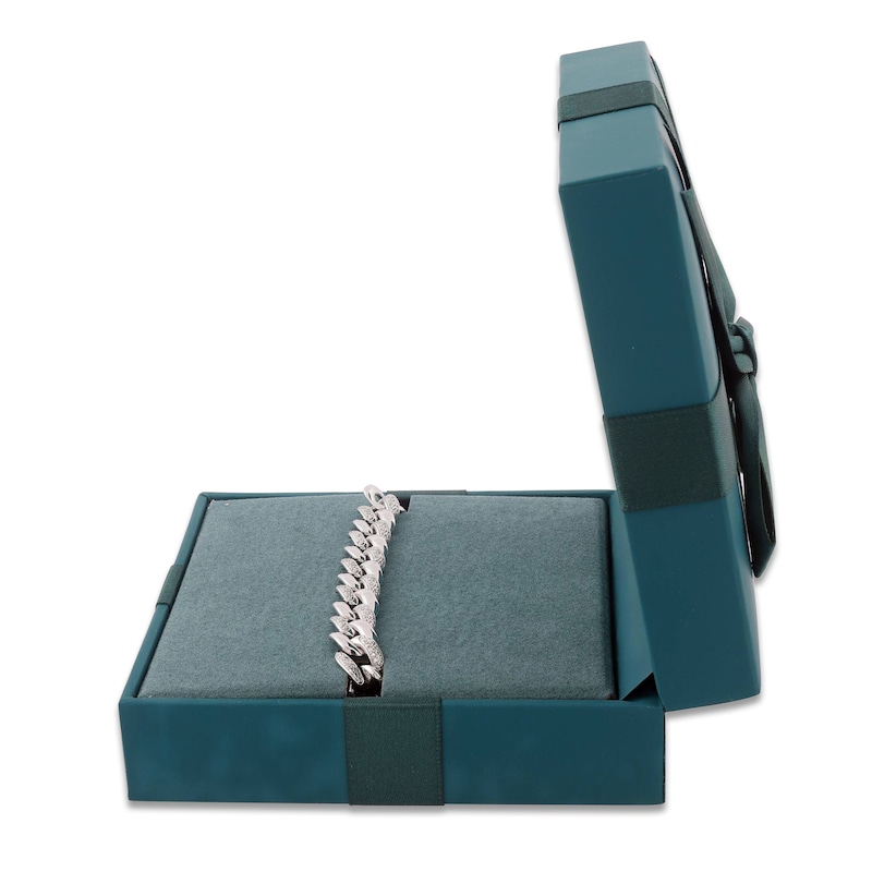 Main Image 6 of Men's Diamond Chain Link Bracelet 1/4 ct tw Sterling Silver 8.5"