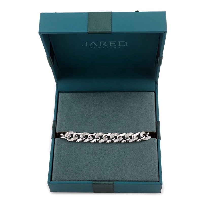 Main Image 7 of Men's Diamond Chain Link Bracelet 1/4 ct tw Sterling Silver 8.5"