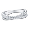 Thumbnail Image 1 of Kirk Kara Diamond Filigree Crossover Wedding Band 1/4 ct tw 18K White Gold