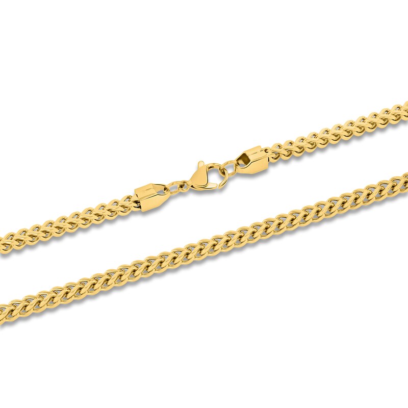 Men's Franco Chain Necklace 3mm Yellow Ion-Plated Stainless Steel 24"