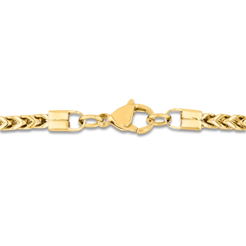 Main Image 3 of Men's Franco Chain Necklace 3mm Yellow Ion-Plated Stainless Steel 24"