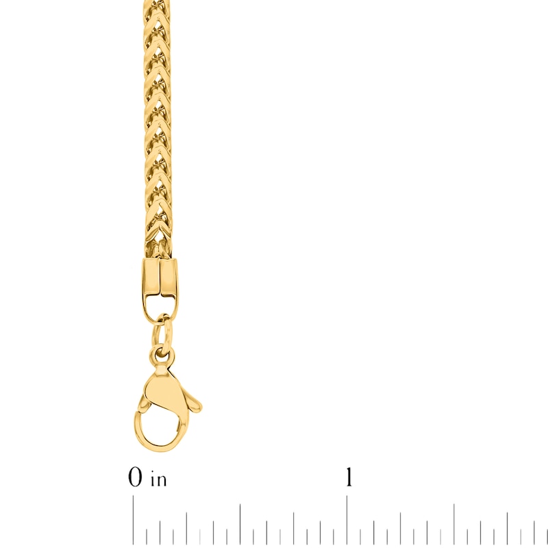 Main Image 4 of Men's Franco Chain Necklace 3mm Yellow Ion-Plated Stainless Steel 24"