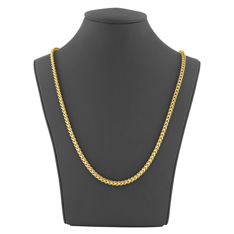 Men's Franco Chain Necklace 3mm Yellow Ion-Plated Stainless Steel 24"