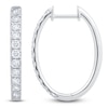 Thumbnail Image 1 of Lab-Grown Diamond Oval Hoop Earrings 1 ct tw 14K White Gold
