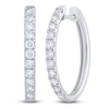 Thumbnail Image 2 of Lab-Grown Diamond Oval Hoop Earrings 1 ct tw 14K White Gold