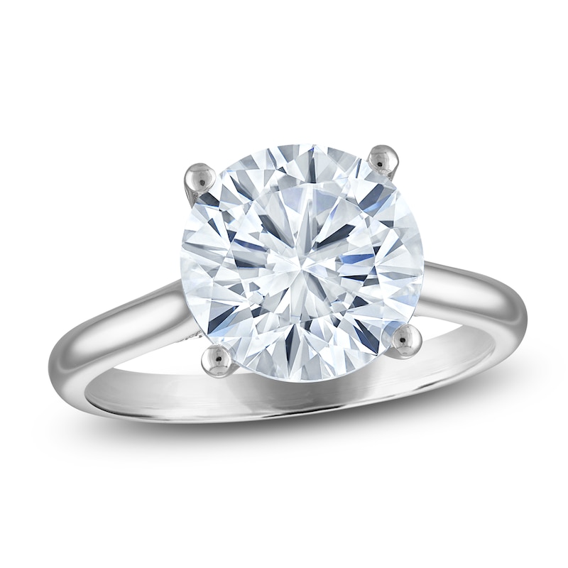Main Image 1 of Round-Cut Lab-Grown Diamond Solitaire Plus Engagement Ring 4-1/6 ct tw Platinum (VS2/F)