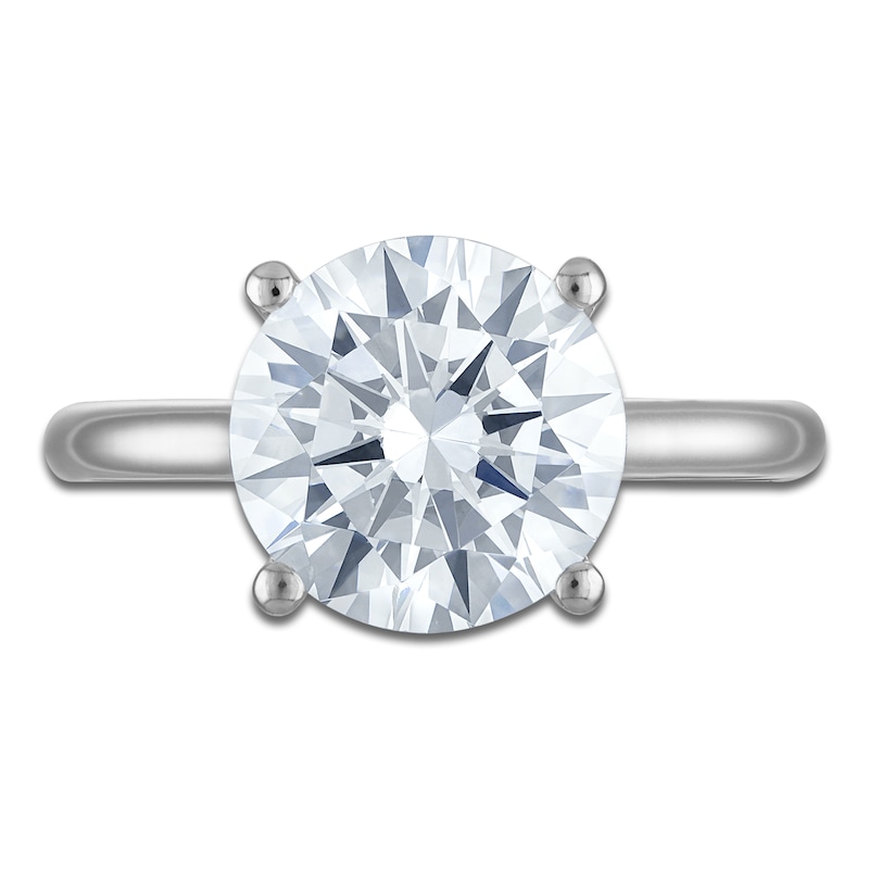 Main Image 3 of Round-Cut Lab-Grown Diamond Solitaire Plus Engagement Ring 4-1/6 ct tw Platinum (VS2/F)