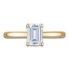 Thumbnail Image 3 of Emerald-Cut Lab-Grown Diamond Solitaire Plus Engagement Ring 1 ct tw 18K Yellow Gold (VS2/F)