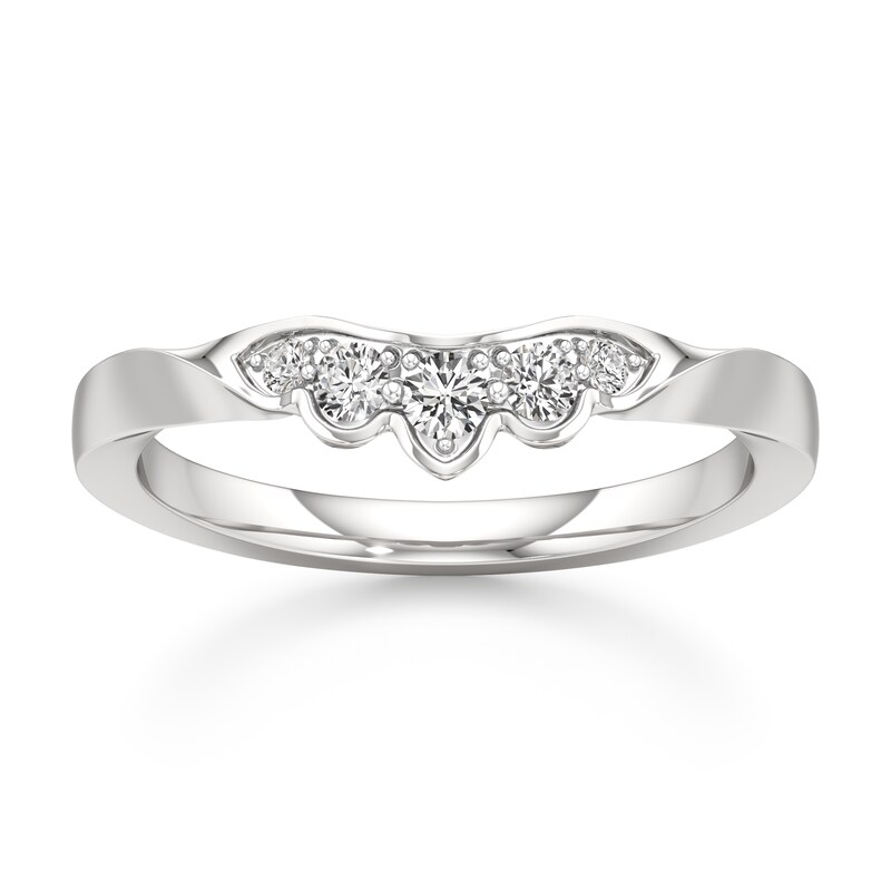 Main Image 1 of J'Lure Lab-Grown Diamond Scalloped Wedding Band 1/5 ct tw 18K White Gold