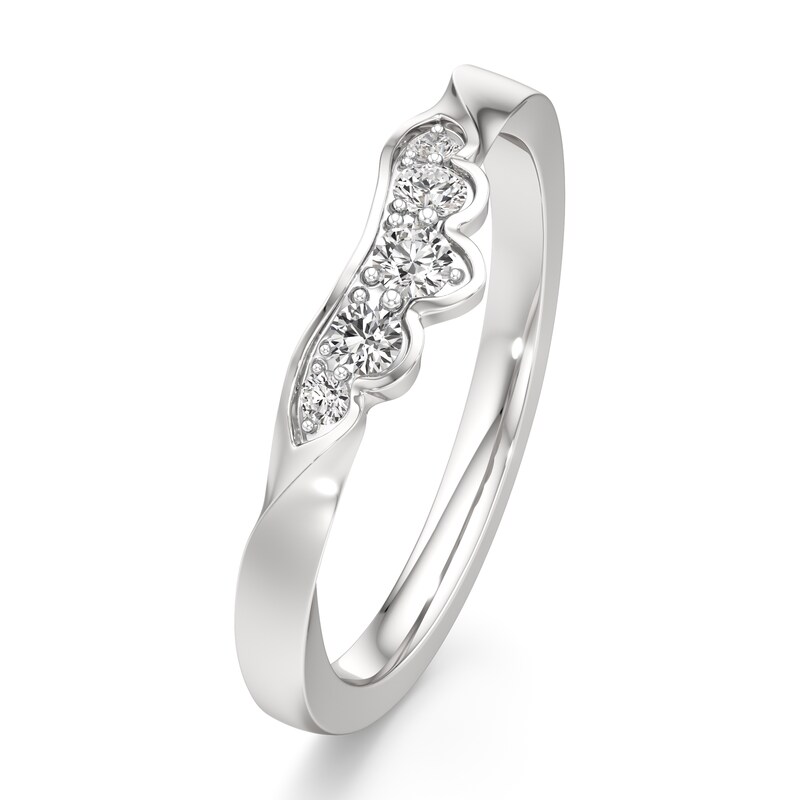 Main Image 4 of J'Lure Lab-Grown Diamond Scalloped Wedding Band 1/5 ct tw 18K White Gold