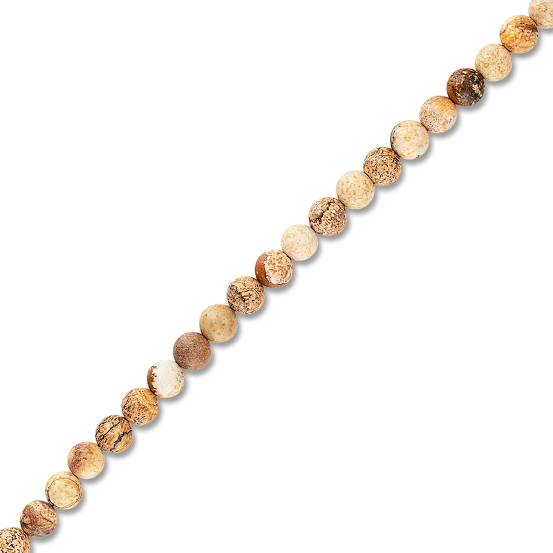 Main Image 3 of 1933 by Esquire Men's Natural Jasper Bead Bracelet 18K Yellow Gold-Plated Sterling Silver 8.5"