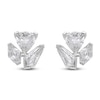Thumbnail Image 1 of J'Lure Trillion Curved Brilliant-Cut, Lozenge Step-Cut & Tie Step-Cut Lab-Grown Diamond Three-Stone Earrings 2-3/4 ct tw 14K White Gold