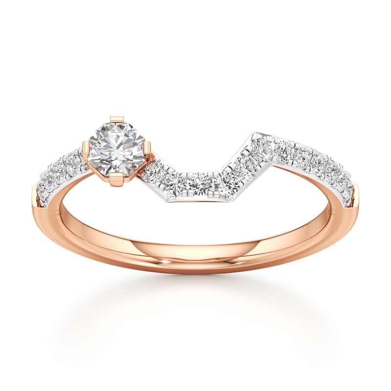 Main Image 1 of J'Lure Octagon Brilliant-Cut Lab-Grown Diamond Contour Wedding Band 3/8 ct tw 18K Rose Gold