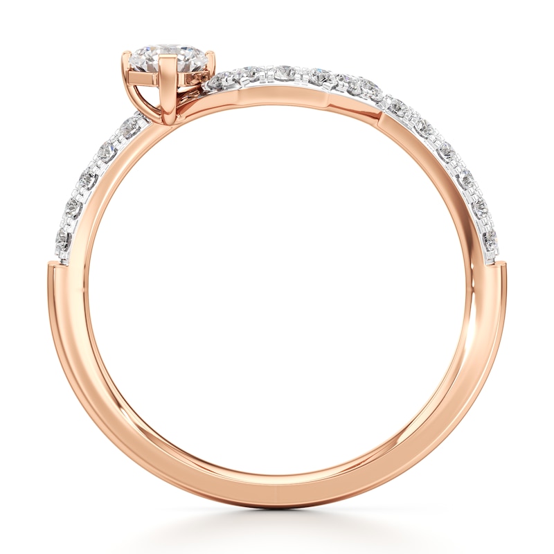 Main Image 2 of J'Lure Octagon Brilliant-Cut Lab-Grown Diamond Contour Wedding Band 3/8 ct tw 18K Rose Gold