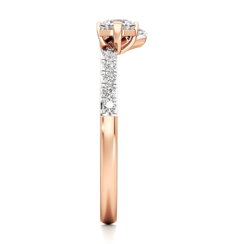 Main Image 3 of J'Lure Octagon Brilliant-Cut Lab-Grown Diamond Contour Wedding Band 3/8 ct tw 18K Rose Gold