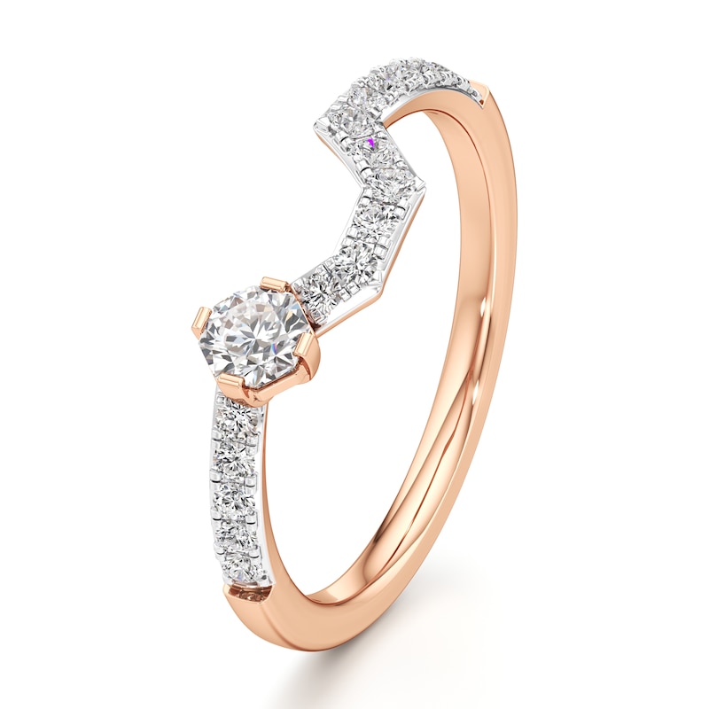 Main Image 4 of J'Lure Octagon Brilliant-Cut Lab-Grown Diamond Contour Wedding Band 3/8 ct tw 18K Rose Gold