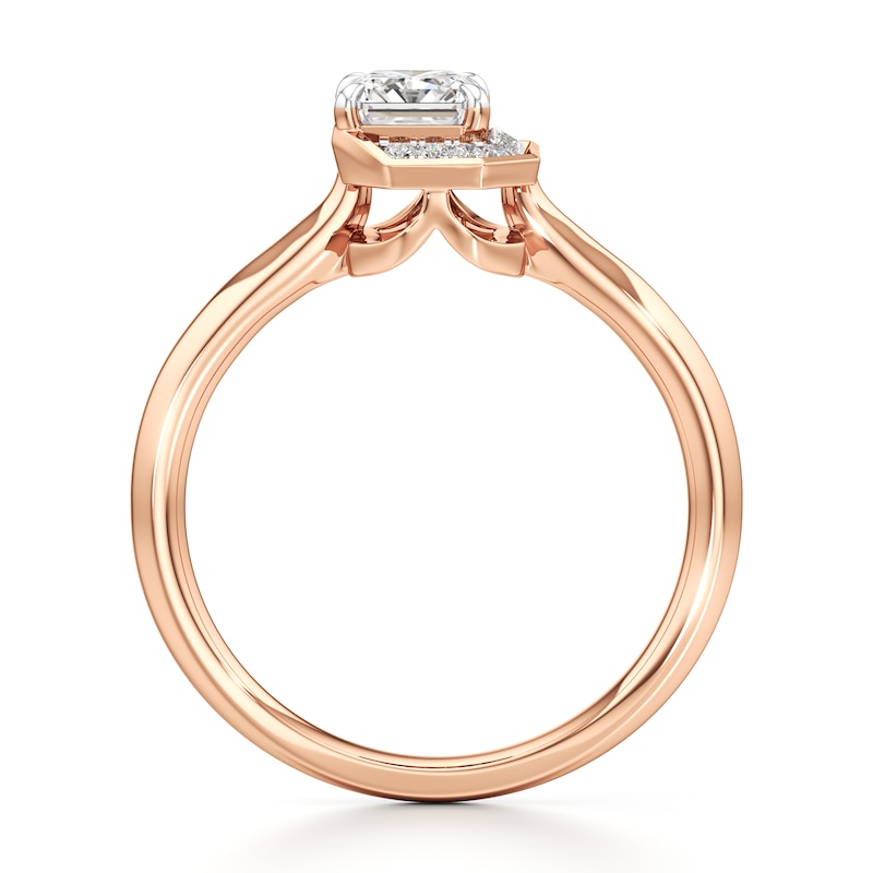 Main Image 2 of J'Lure Radiant Brilliant-Cut Lab-Grown Diamond Half-Halo Engagement Ring 1 ct tw 18K Rose Gold